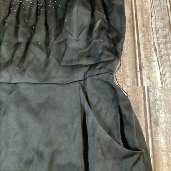 ST. JOHN COUTURESize 4 Black S Knit DRESS Sleeveless Embellished NecklineNWT
